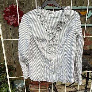 Worthington Black and White Striped Top
